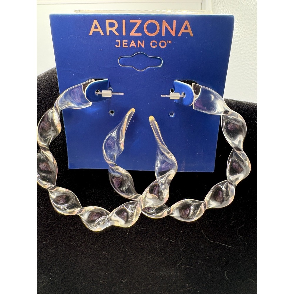 Arizona Jean Co Clear Twistedโ Hoop Dangle Earrings